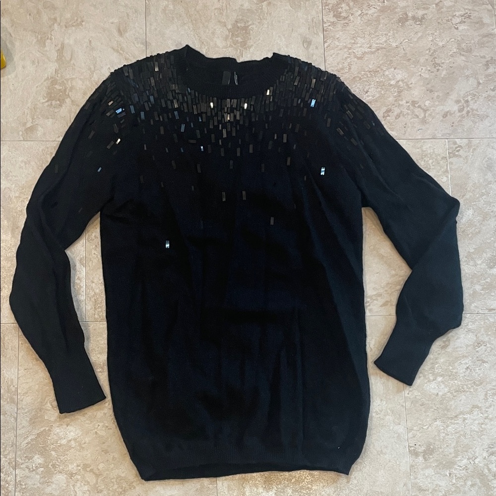 🍀Sale 4/$20 Guess by Marciano wool-blend sequin sweater, black